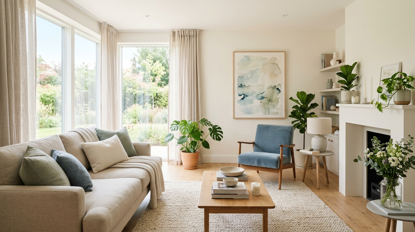 13) Stick to a calm base palette and add soft color